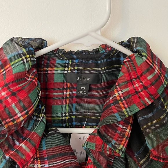 NWT. J crew tartan ruffle neck tank - Picture 4 of 4